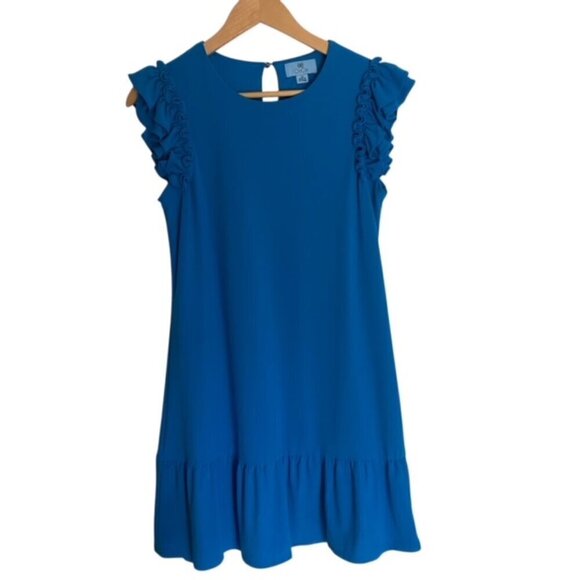 CeCe Blue Flutter Sleeve Dress XSmall - Picture 1 of 4